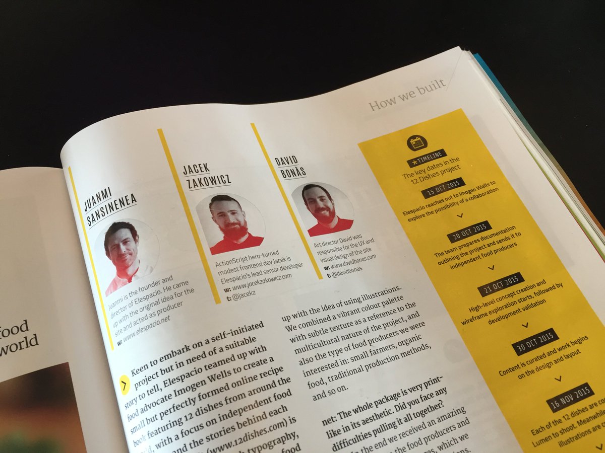 Very pleased to see the article on 12dishes.com on this month’s <a href="/netmag/">net magazine</a> Well done team <a href="/elespacio/">elespacio</a>!