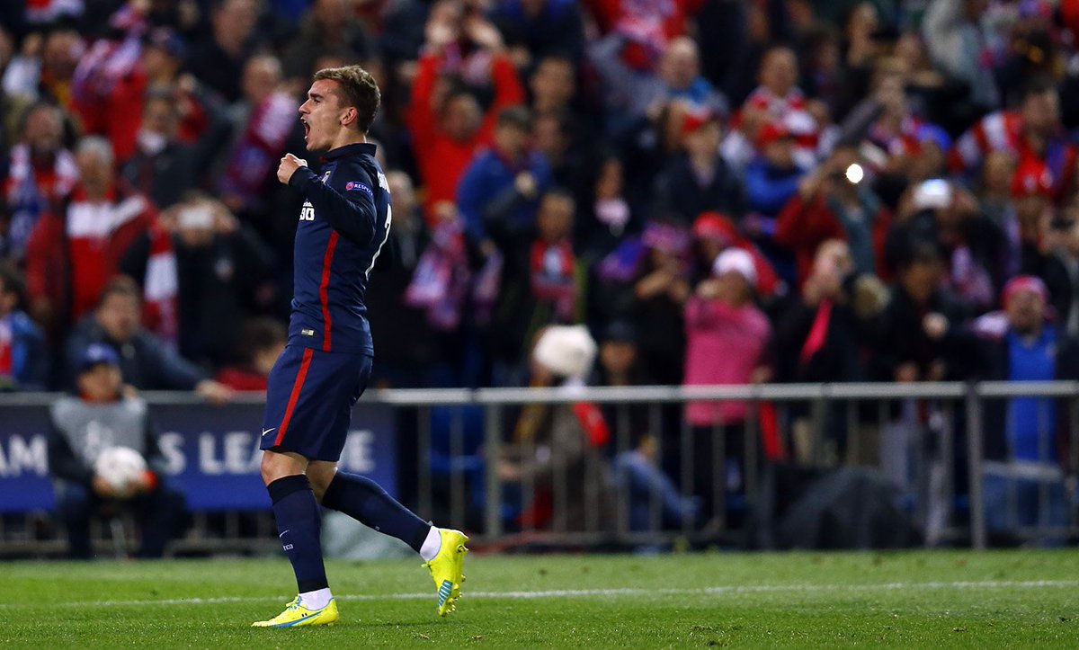 Atleti's tweet photo. . @AntoGriezmann: "La victoria también es para la afición, siempre nos apoya de manera increíble". #AúpaAtleti #UCL https://t.co/EWpt0Yby2J