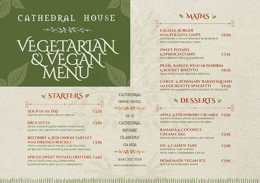 cathedralhouse1's tweet photo. Vegetarian/Vegan Menu launching @ Cathedral House Tomorrow from 5pm #glasgowfood #glasgow #vegetarian #vegan #menu https://t.co/iame7wT5gc