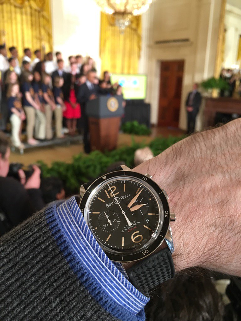 elevenjames's tweet photo. White House Science Fair today with our @bellrosswatches #br126 #presidentobama @WhiteHouse #whitehousesciencefair https://t.co/EmArGj23M7