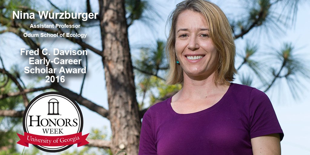 UGAEcology's tweet image. Congrats Nina Wurzburger, 2016 Davison Early-Career Scholar Award winner! t.uga.edu/2ey #UGAHonors