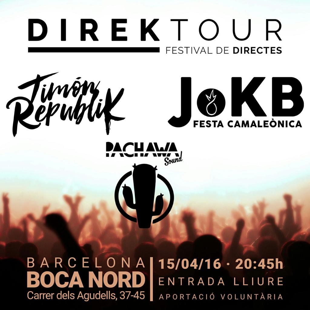 TimonRepublik's tweet photo. 15/04 Boca Nord!
Aquest divendres Direktour al @BOCANORD amb els @PachawaSound i @jokbmusica!
Se lia! #Republiktour https://t.co/Oxb5YKS4Np