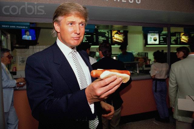 drsheline's tweet photo. it's not yet #tbt but check out this classic photo of @realDonaldTrump with America's favorite food! https://t.co/HySzJclWLJ