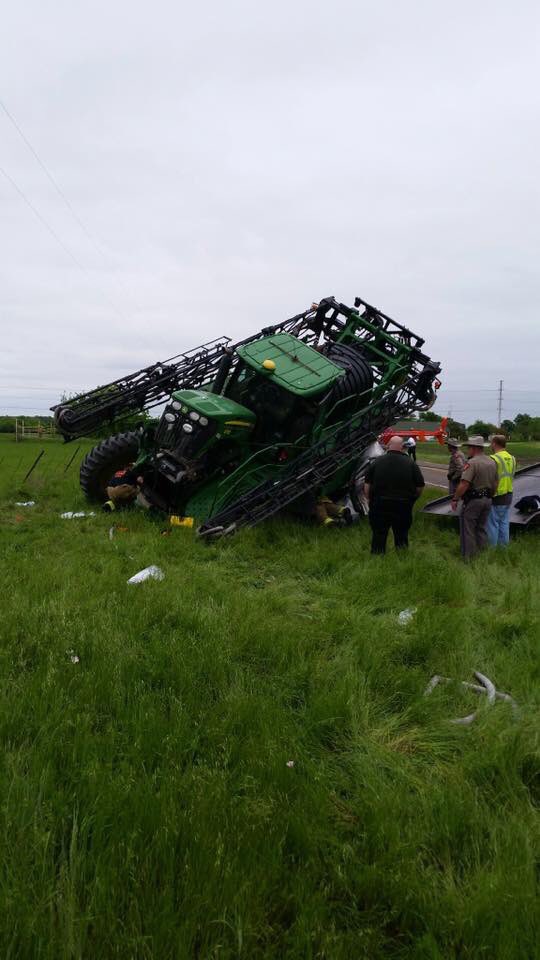 LindsayKimbrell's tweet photo. Driver was going too fast, over corrected, nothing farmer could do to avoid it. 14 yr old passenger critical cond. https://t.co/8jFgliueIC