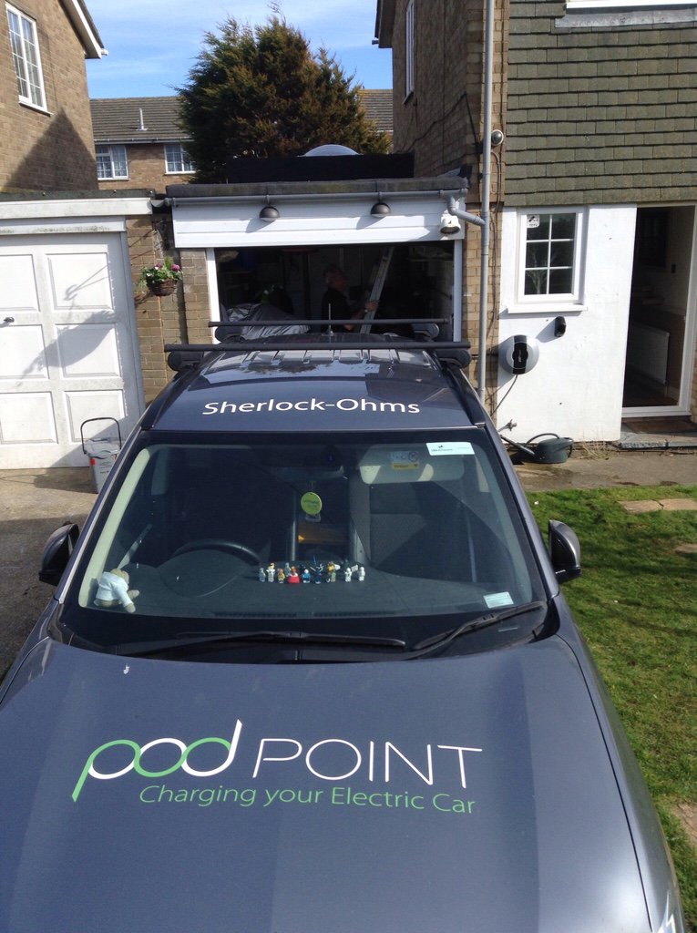 powered_by_pod's tweet photo. Sherlock-Ohms looking dashing on a recent home install! #POD_Point #ukcharge https://t.co/VzKM4xjNA5