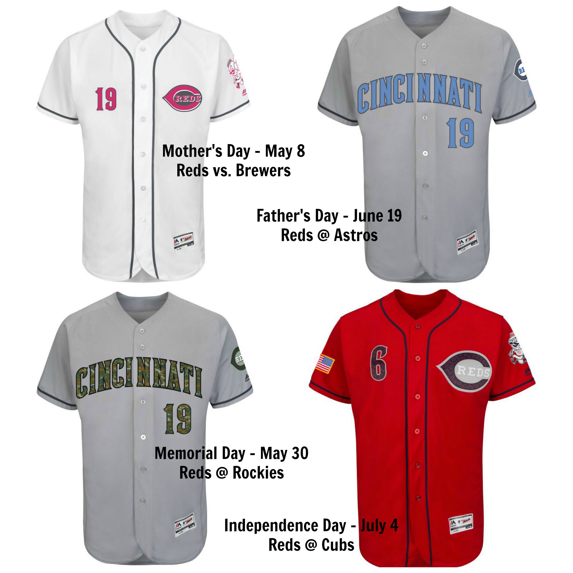 Cincinnati Reds on X: 2016 Reds Special Event Uniforms 💗Mother's