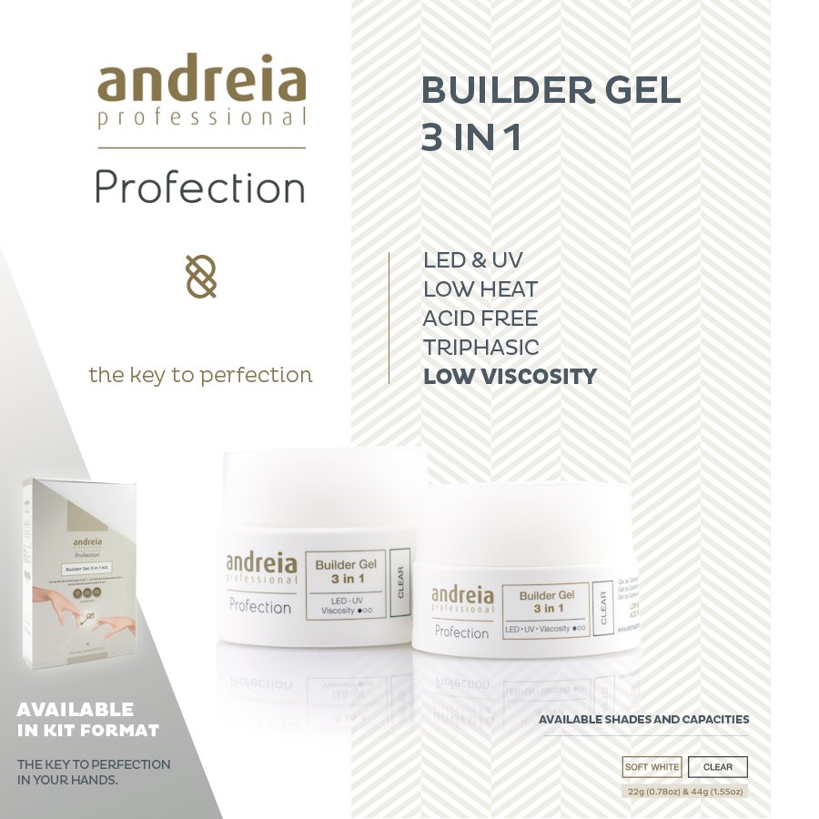 Andreia_Pro's tweet photo. Presenting Builder Gel 3 in 1. Perfect nails with just one product! #AndreiaProfessional #Nails #GelNails https://t.co/AtpHbAJ6Pg