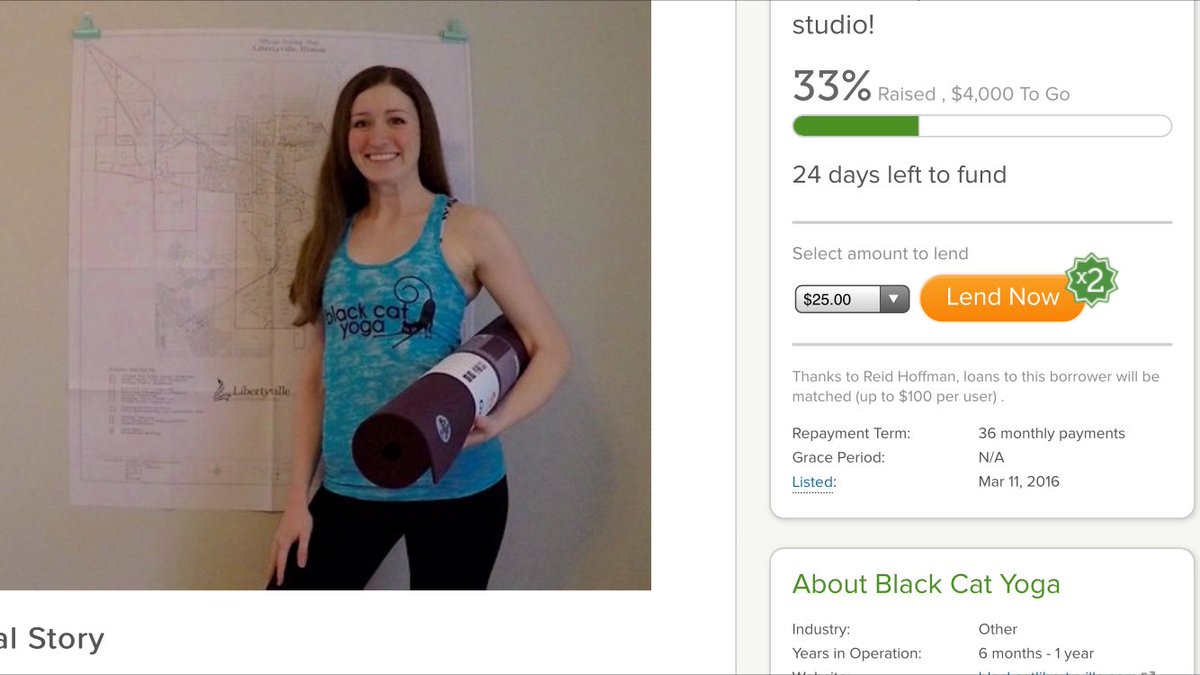 erinmurphy's tweet photo. Got picked for all $ to my #KivaZip fundraiser to be MATCHED! 😻💪🏻#yogastudio #smallbiz https://t.co/ZY6ZOgFQqs https://t.co/CPdMUxgdi4