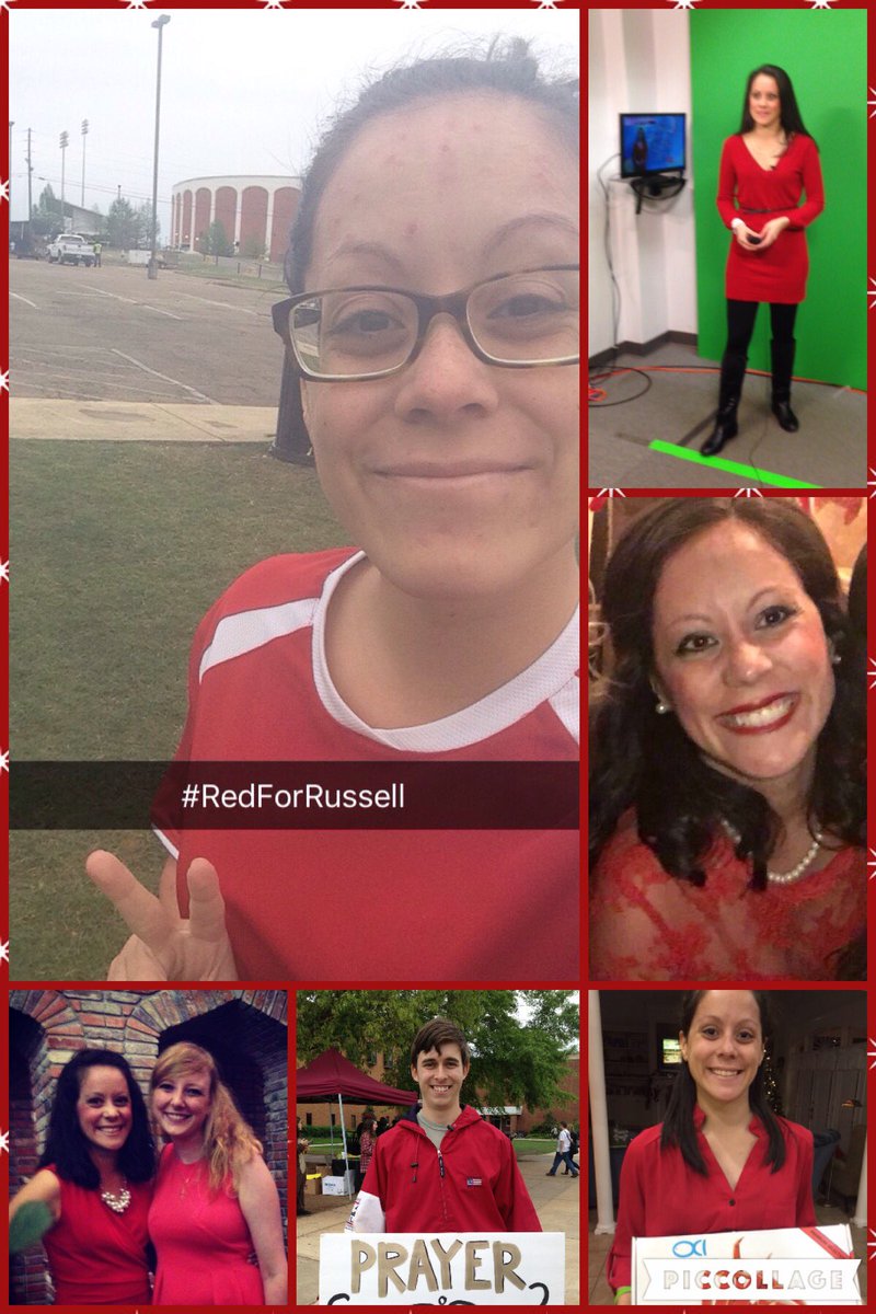 beckystorm_wx's tweet photo. Today I wore #RedForRussell on my run this morning, but wanted to make a collage for #DepressionAwareness ! ❤️❣ https://t.co/VtxEQJoUSr