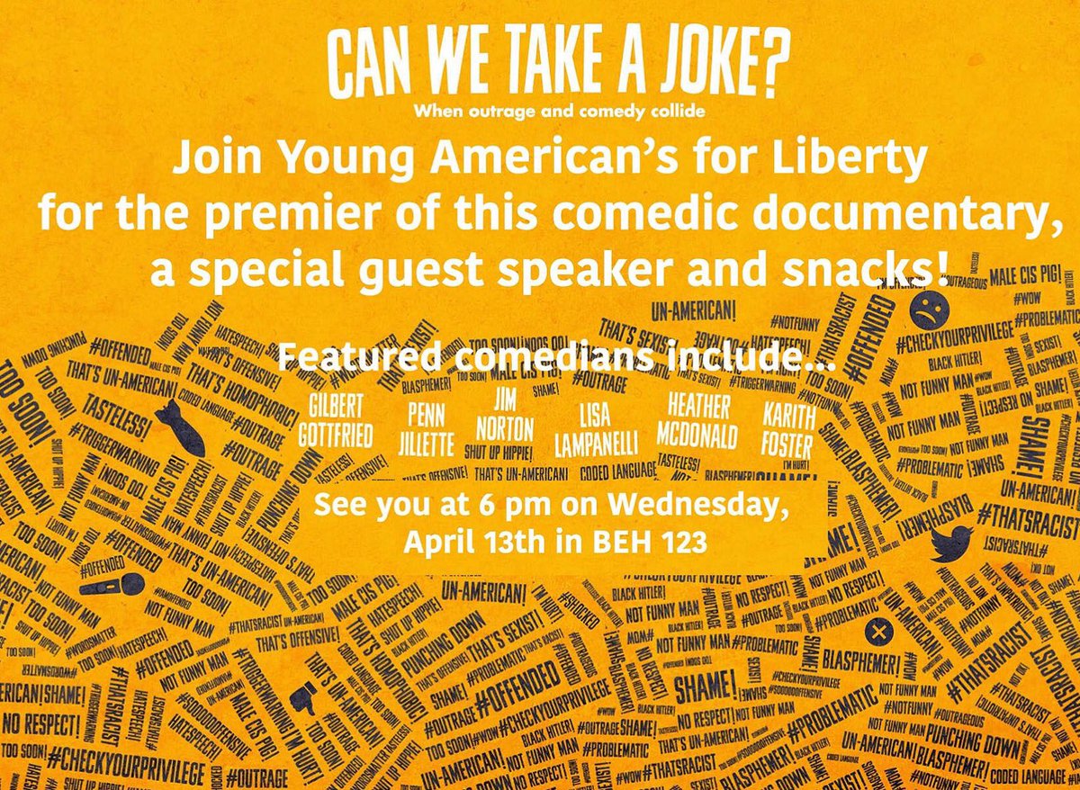 YALUNLV's tweet photo. This is going to be great! #canwetakeajoke #freespeech https://t.co/MK4Pjd5AF0