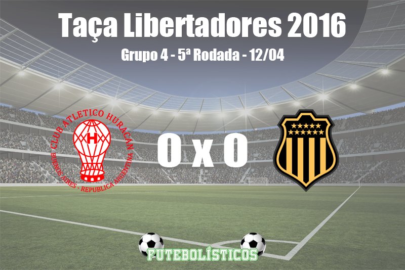 futebolisticos's tweet photo. ⚽ Huracán 0 x 0 Peñarol ⚽ - Grupo 4 - 5ª Rodada -  Libertadores 2016 - #Libertadores2016 #Futebolisticos https://t.co/brecfh3m2u