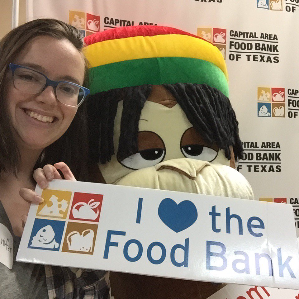 Having a great time volunteering with this cool cat @CAFBTX