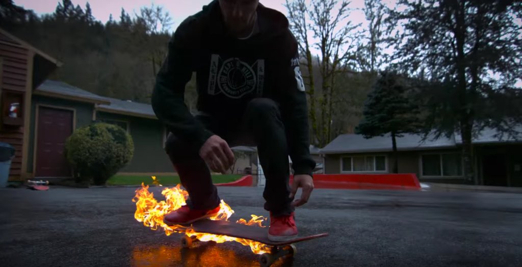 shralpin's tweet photo. Skaters light their boards on fire for jaw-dropping edit | Watch on https://t.co/gQajhFLKt4 https://t.co/6OkTPVznLT