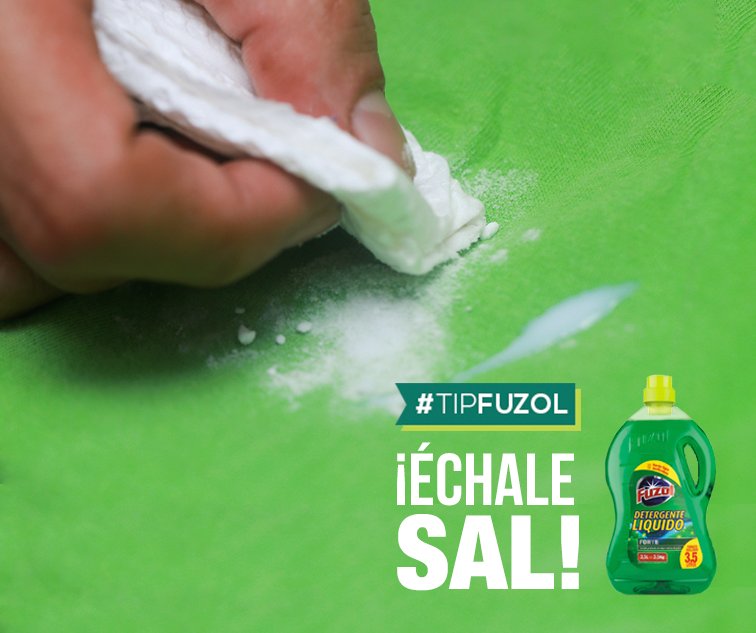 Para que este tip sea más efectivo, lava la prenda luego de unos 30 minutos después de haber aplicado la sal 😉