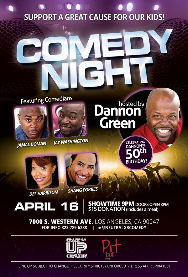 NeutralGRComedy's tweet photo. This Saturday night!!! 9pm S.LA Great comedy, great cause, let's laugh!!! #neutralgroundscomedy #crackemupcomedy 😜😜 https://t.co/2EKg4uwzEc