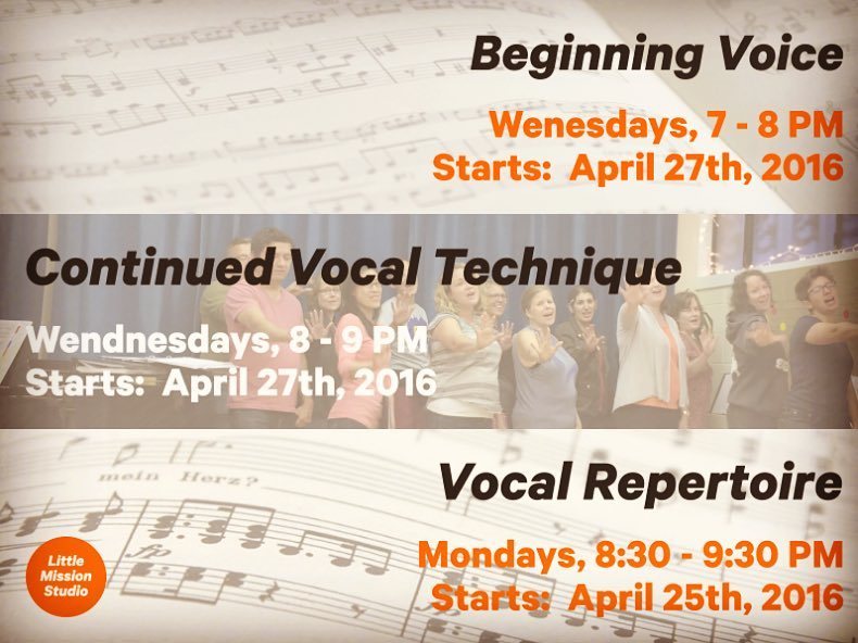 LMStudioSF's tweet photo. New session of #vocal classes for adults starting soon! Enroll on our website! #MakeMoreMu… https://t.co/czXY2nHUr4 https://t.co/sOiaxFFjGD