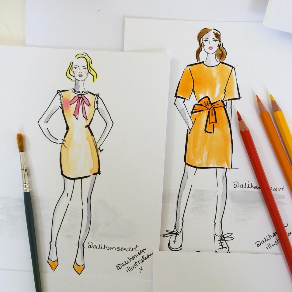 hansen_ali's tweet photo. Loving these ten minute #liveillustrations of these cute tangerine dresses ! #fashionillustratoruk #springbrights xx https://t.co/pbevOKdoVO