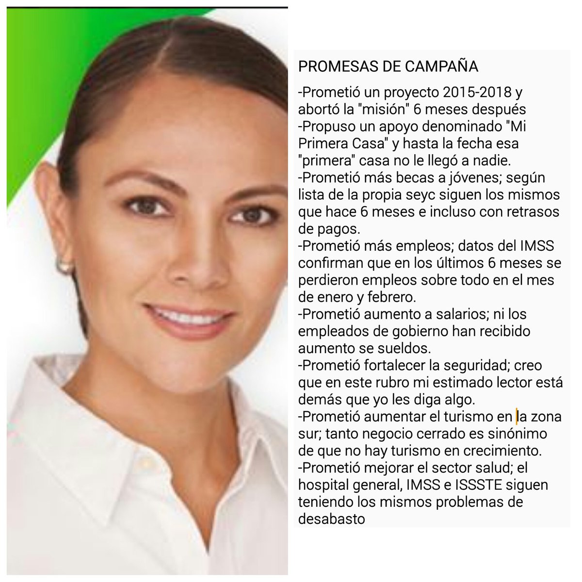 Memoriaenqroo's tweet photo. En un #MéxicoTransparente nadie votaría en QRoo por @ArletMolgoraG; #EnElPRINoCumplen @Noticaribe @BAEZADAISY https://t.co/IdUhBgJsbV