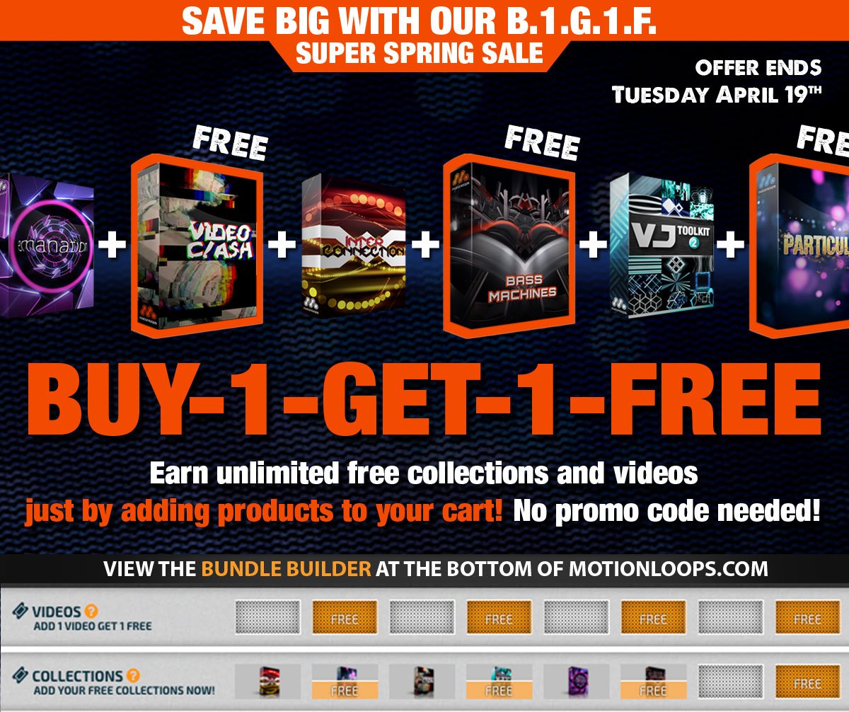 MotionLoops's tweet image. Our 2016 Super Spring Sale is here! All video collections &amp;amp; videos up to 4k are buy-1-get-1-free with no limit!