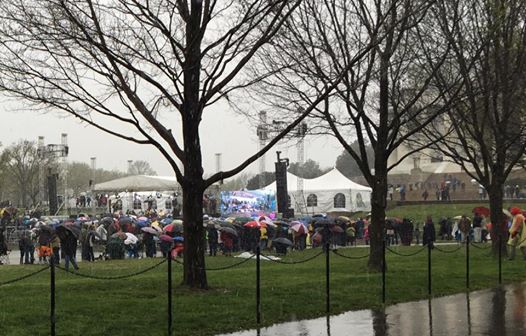 Tough weather - cold, wet, windy - in DC on Saturday - but resilient praying, worshipping crowd at United Cry DC16.