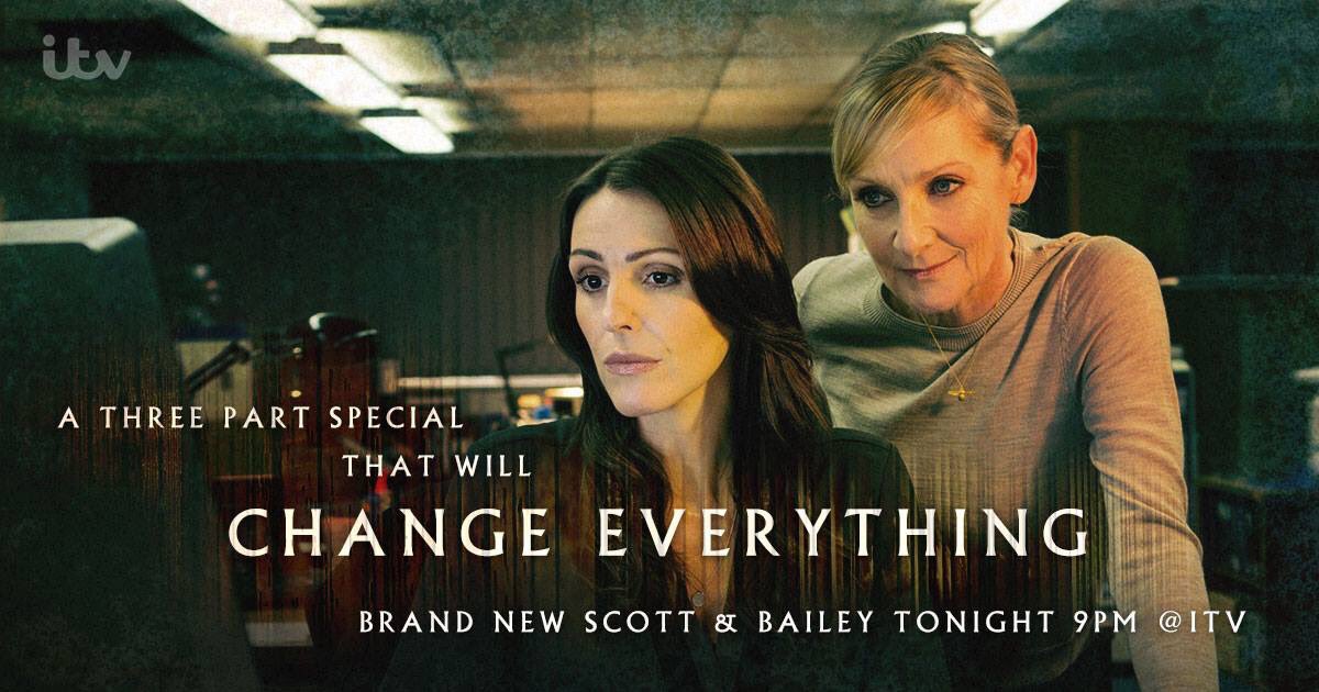 Half an hour to go until the first episode of the new three-part series of Scott and Bailey!
