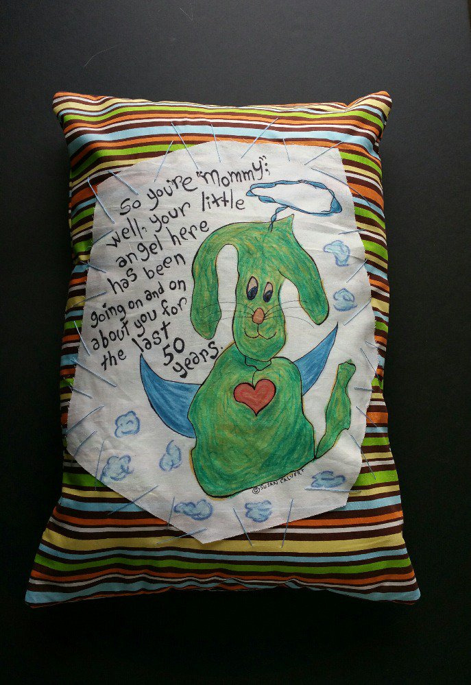 SusanCalvert's tweet image. My latest art, OOAK handmade puppy dog art pillows. WOOF! Size 14x20". Hope 2 hear St Peter say this @ pearly gates.