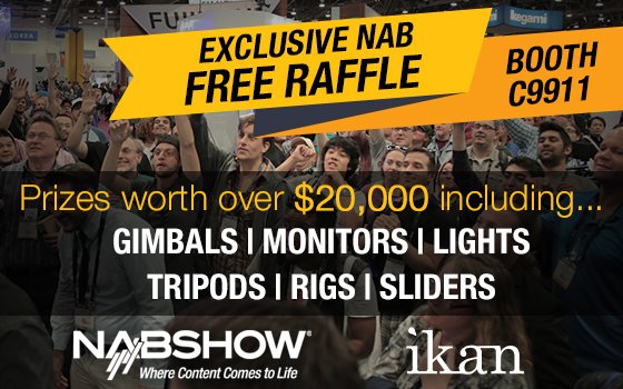 ikancorp's tweet photo. Who's going to #NAB2016? Don't miss the Ikan Booth #C9911 - we're GIVING AWAY GEAR worth over $20,000! https://t.co/LfeogZcvcQ
