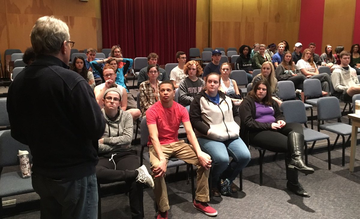 JohnShuchart's tweet photo. We had a great talk with the Baker U students. Looking forward to a return visit in the fall!  #stigma #depression https://t.co/lz42kQ9J8U