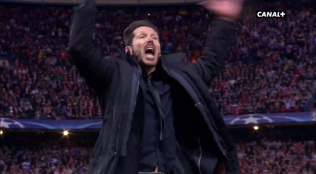 infosportplus's tweet photo. #AtletiFCB La joie de Diego Simeone ! https://t.co/cwSDA0sROO