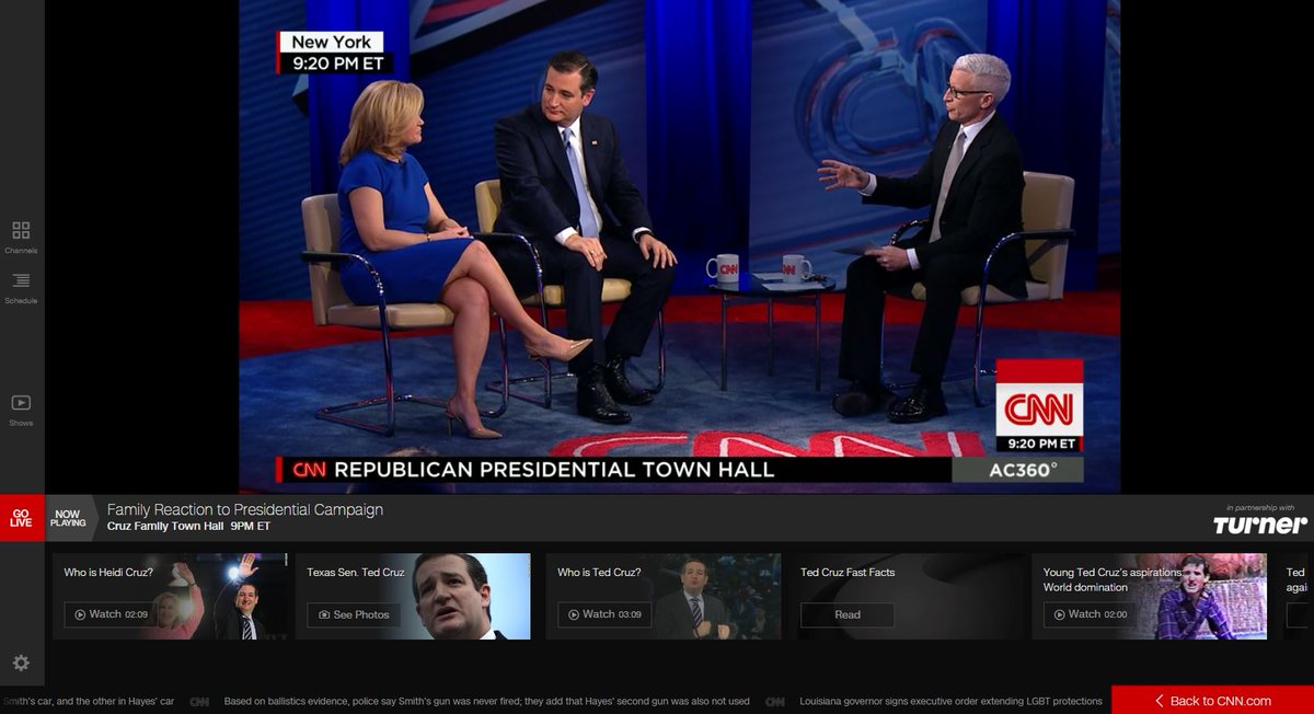 CNNgo's tweet image. LIVE NOW - @tedcruz &amp;amp; @heidiscruz one-on-one w/ @andersoncooper. Watch #CruzFamily on @CNN: cnn.it/go