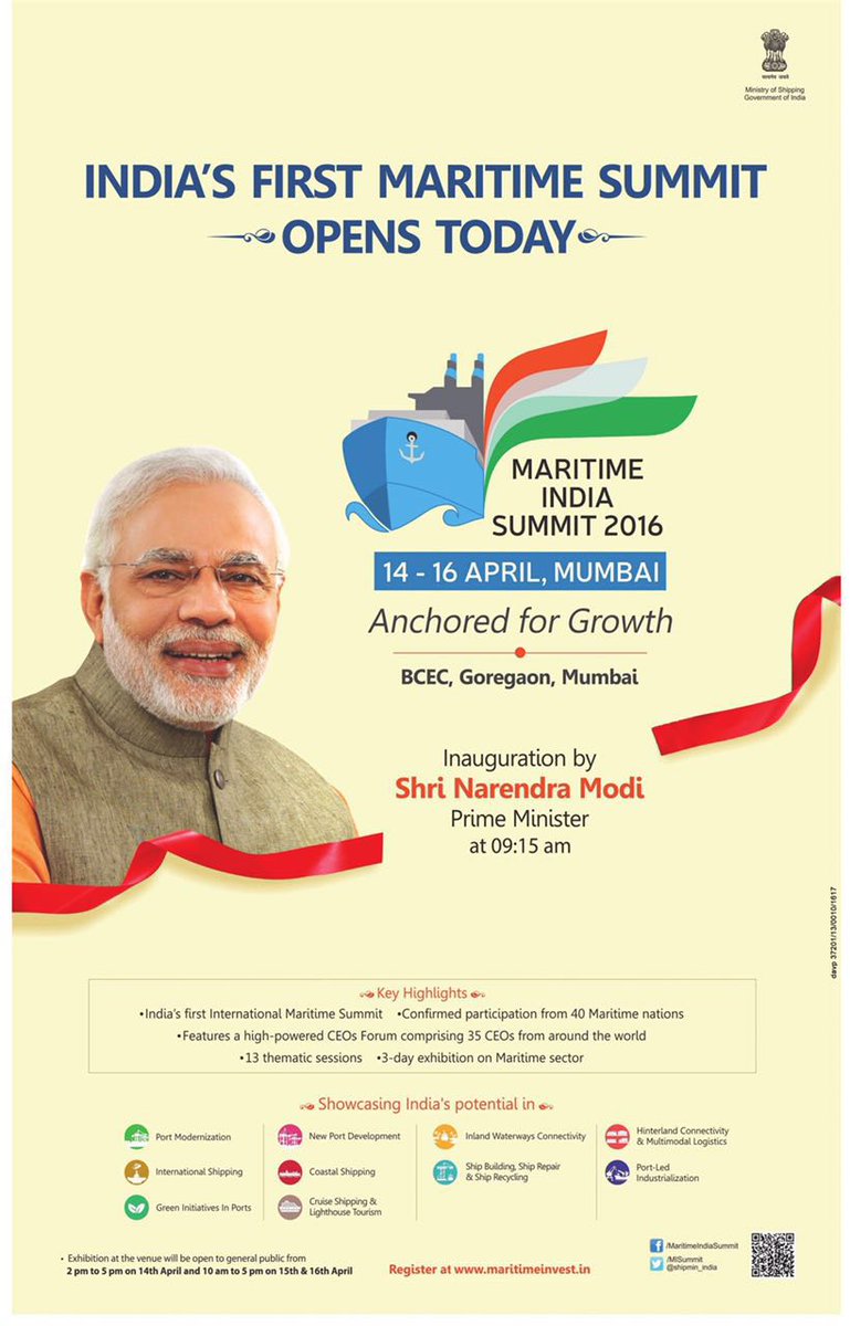 On this special day will attend programmes across India. First heading to Mumbai for the Maritime India Summit.