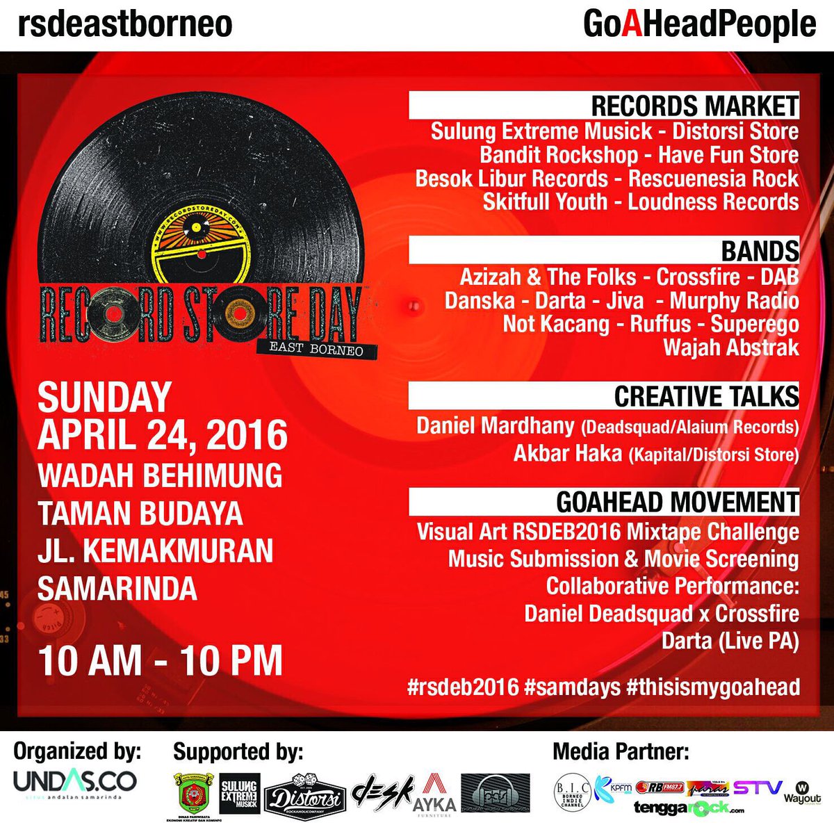 wajahabstrak's tweet photo. Sampai Bertemu di Record Store Day East Borneo!!! Jangan lupa bawa uang saku lebih untuk jajan merch kita... Yesss! https://t.co/Q6irpFPRx0