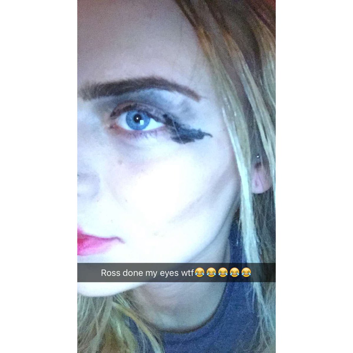 elenapowellx's tweet photo. Never leave your boyfriend do your make up, especially if he does it like this...#flicksonfleek @RossiMain14 https://t.co/q1B98MXClk