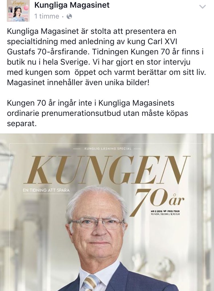 _robinpersson's tweet photo. Leve det! #rojf #monarki #kungen70 #kungen70år #kungligamagasinet #kungahuset #svpol https://t.co/C4cCxI1hKa