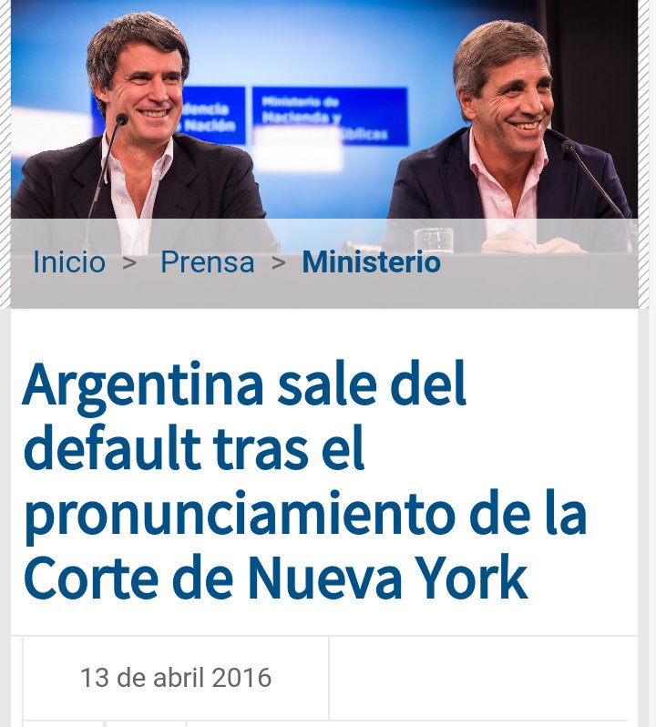 No lo logró Néstor en 4 años .
No lo logró CFK en 8 años. 
Salimos del #Default en 4 meses de Macri