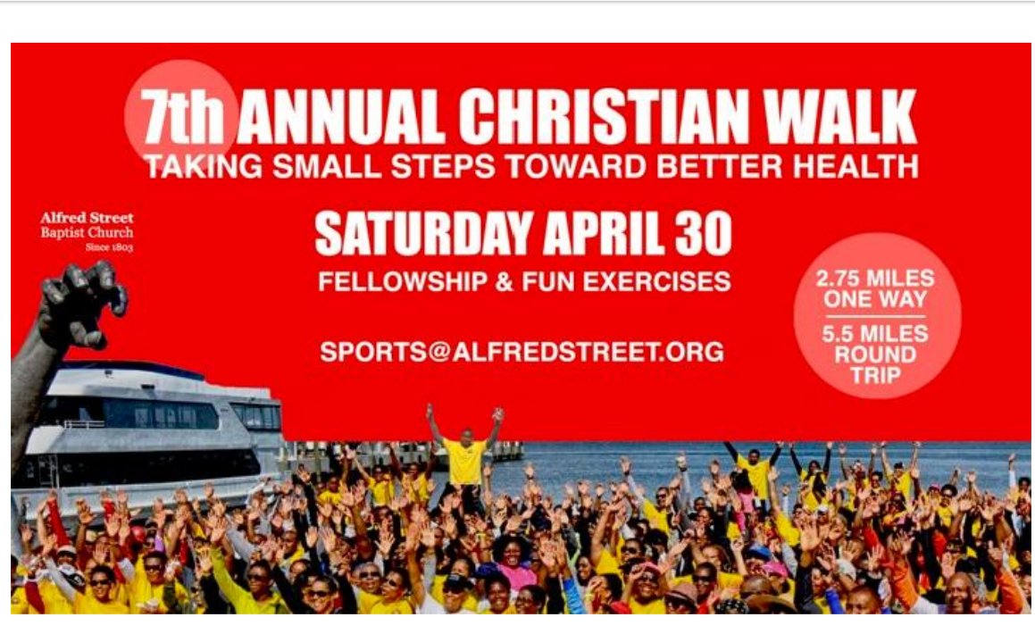 AlfredStreetBC's tweet photo. Did you register yet? What are you waiting on?
ππ
#ASBC #ChristianWalk #fellowship #fun #ASBCwellness #joinus https://t.co/PHoWbnaT49