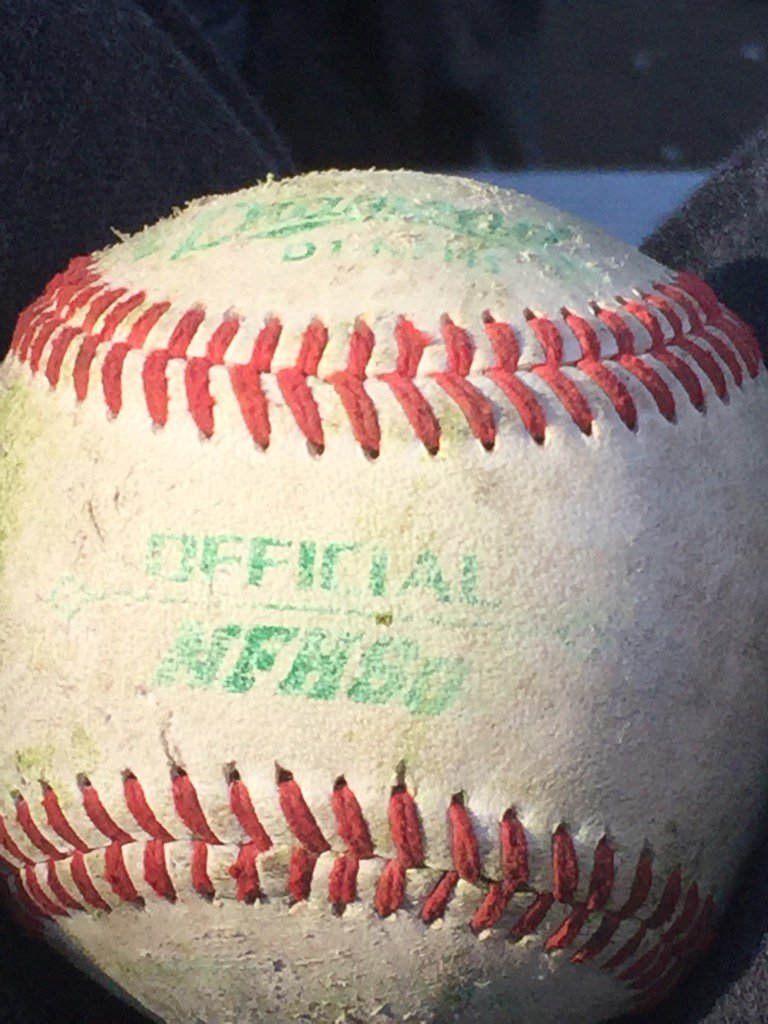 amessbarger's tweet image. Sam's home run ball from the Burke game! #mojoback