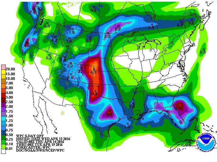 NWSLubbock's tweet image. Here is the latest National Center view on precipitation accumulation potential through Monday evening.  #lubwx