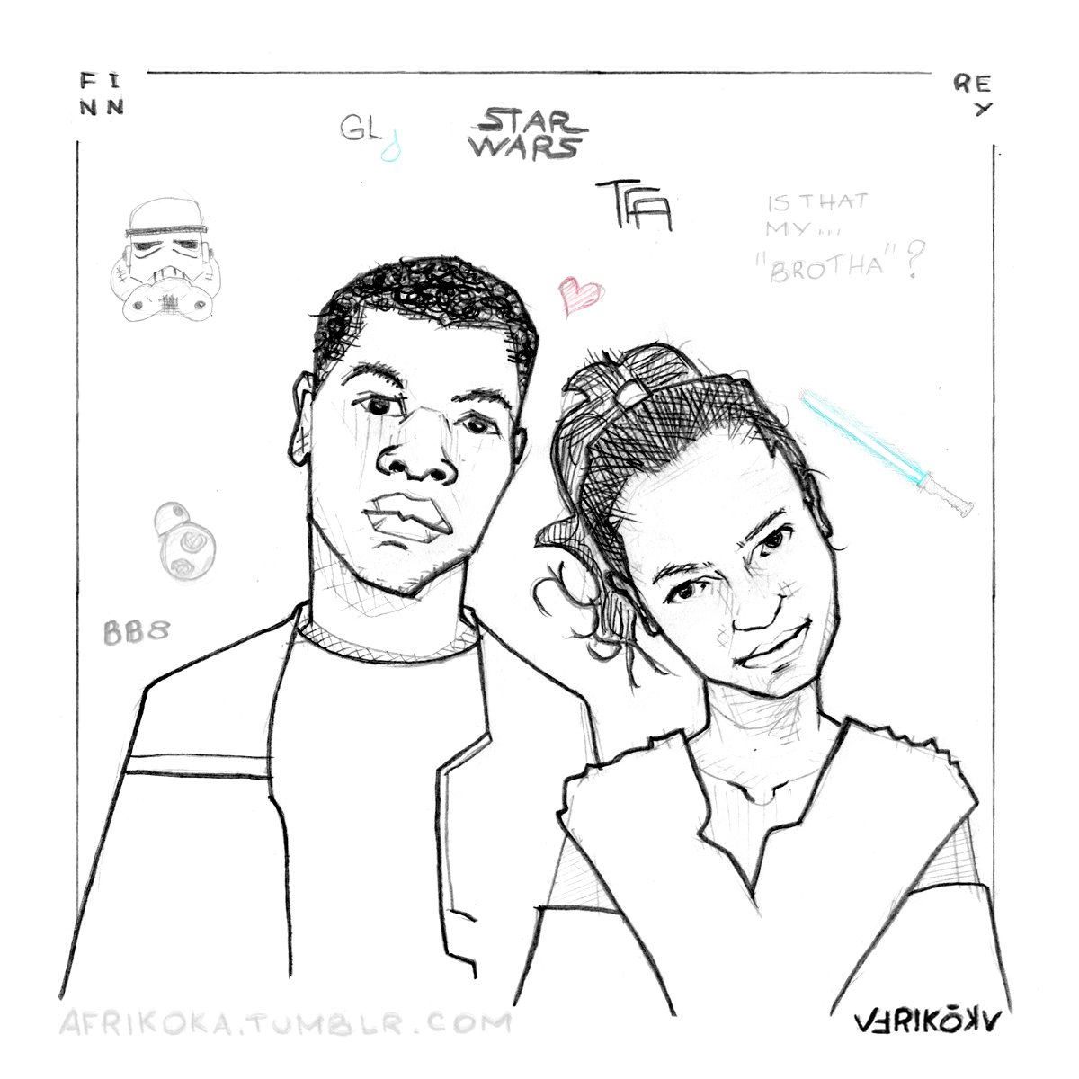 afrikoka's tweet photo. Color or nah...! #Testing12 #practicemakesbetter #art #illustration #sketch #Rey #Finn #digitalart #color #StarWars https://t.co/mjrfN7I9zM