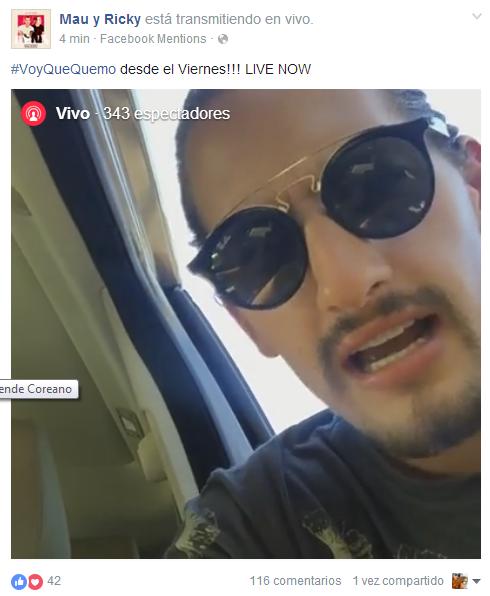 MauyRickyChile's tweet photo. #VoyQueQuemo Todos al Facebook Live de @MauYRicky https://t.co/sV2kVBgoO8