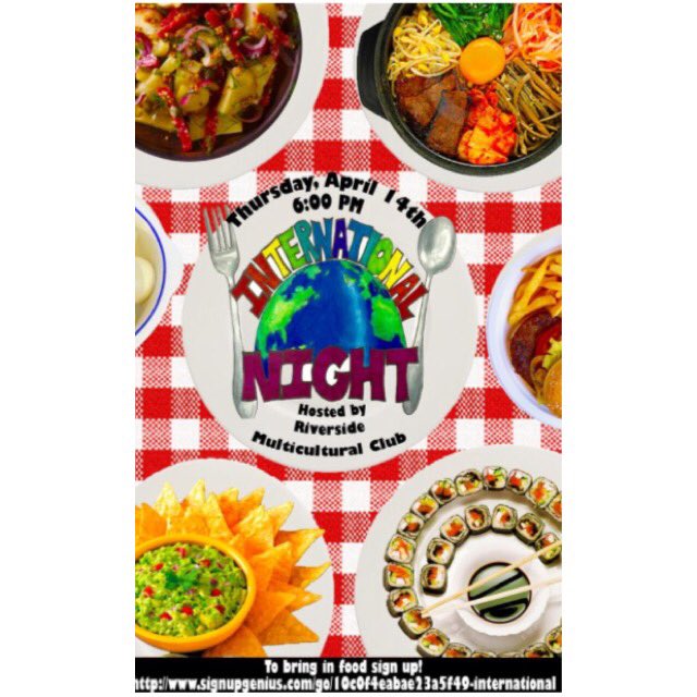 Tomorrows the day! Everybody come to the 1st annual Multicultural night at 6 @ RVHS! @Riverside_Lib <a href="/RiversideLCPS/">Riverside HS</a>