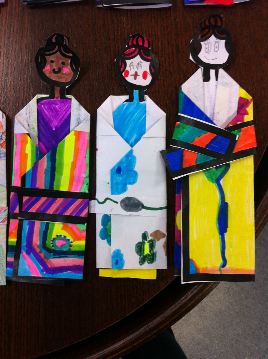 MsBarringtonCG's tweet image. Learned about kimonos and had fun designing our own @TimberleaSchool @FMPSD #multiculturalweek #whytimberlearocks