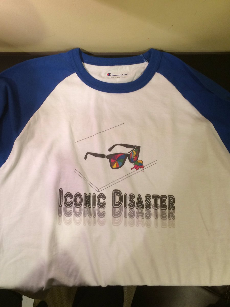 Iconic_Disaster's tweet image. Blue and white baseball t-shirt $30