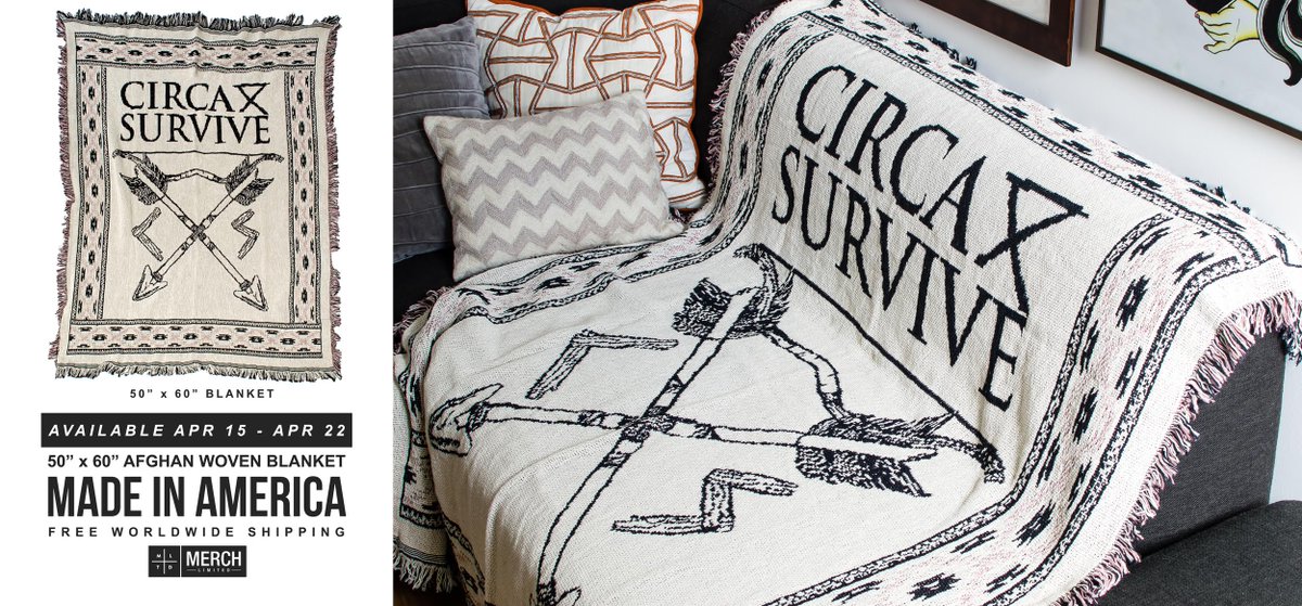 circasurvive's tweet photo. This 50"x60" woven blanket only available until 4/22. Free worldwide shipping on all orders https://t.co/aFiZni8k1L https://t.co/yZb6U4lNj7