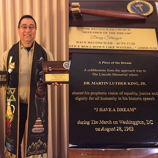 Doug Stringer in Washington D.C. prayer rally. Crossing racial barriers, being a father to the fatherless