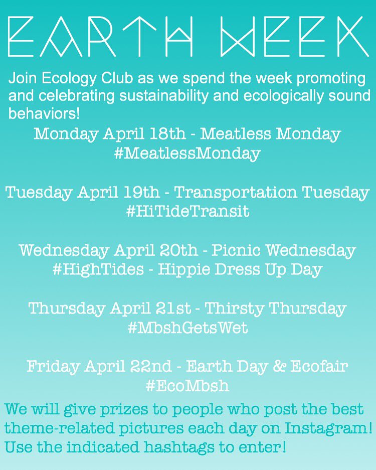 ecombsh's tweet photo. We're so excited for Earth week! Hope you all can join us! https://t.co/9pBilQaXdS
