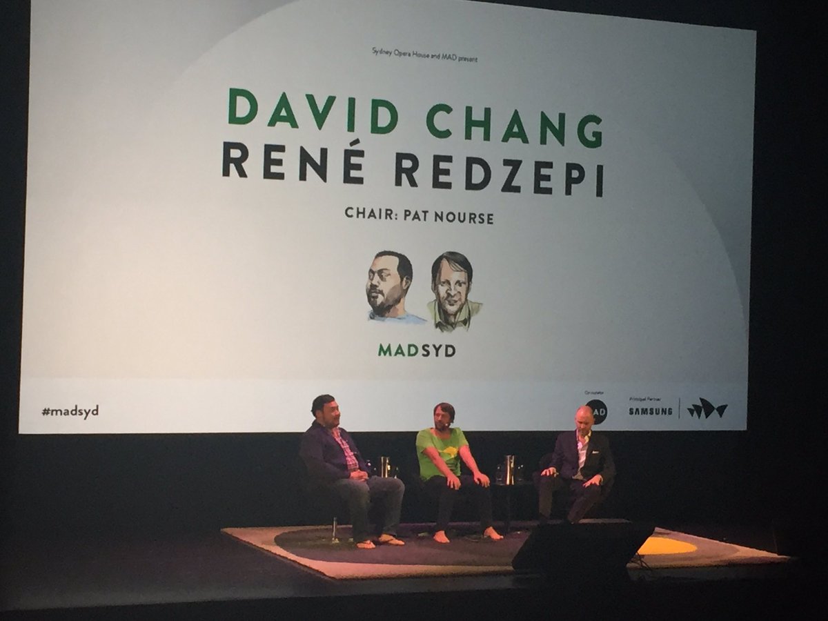 hawkersmarket's tweet photo. "Food needs a template for those who come next" -Dave Chang #MADSYD https://t.co/adg3NtyGfO