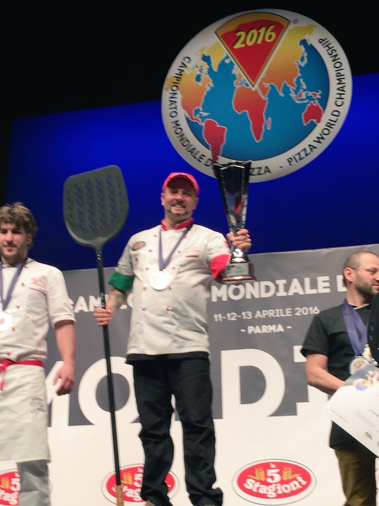 Some more pics of <a href="/tonyspizza415/">Tony Gemignani</a> at the #campionatomondialedellapizza competition! #pizzachamp #pizzaking
