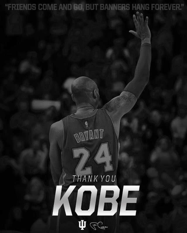 IndianaMBB's tweet photo. One of the greatest to ever do it, thank you for everything you've done for the game of basketball 🏀 #ThankYouKobe https://t.co/JR8tYkXGb6