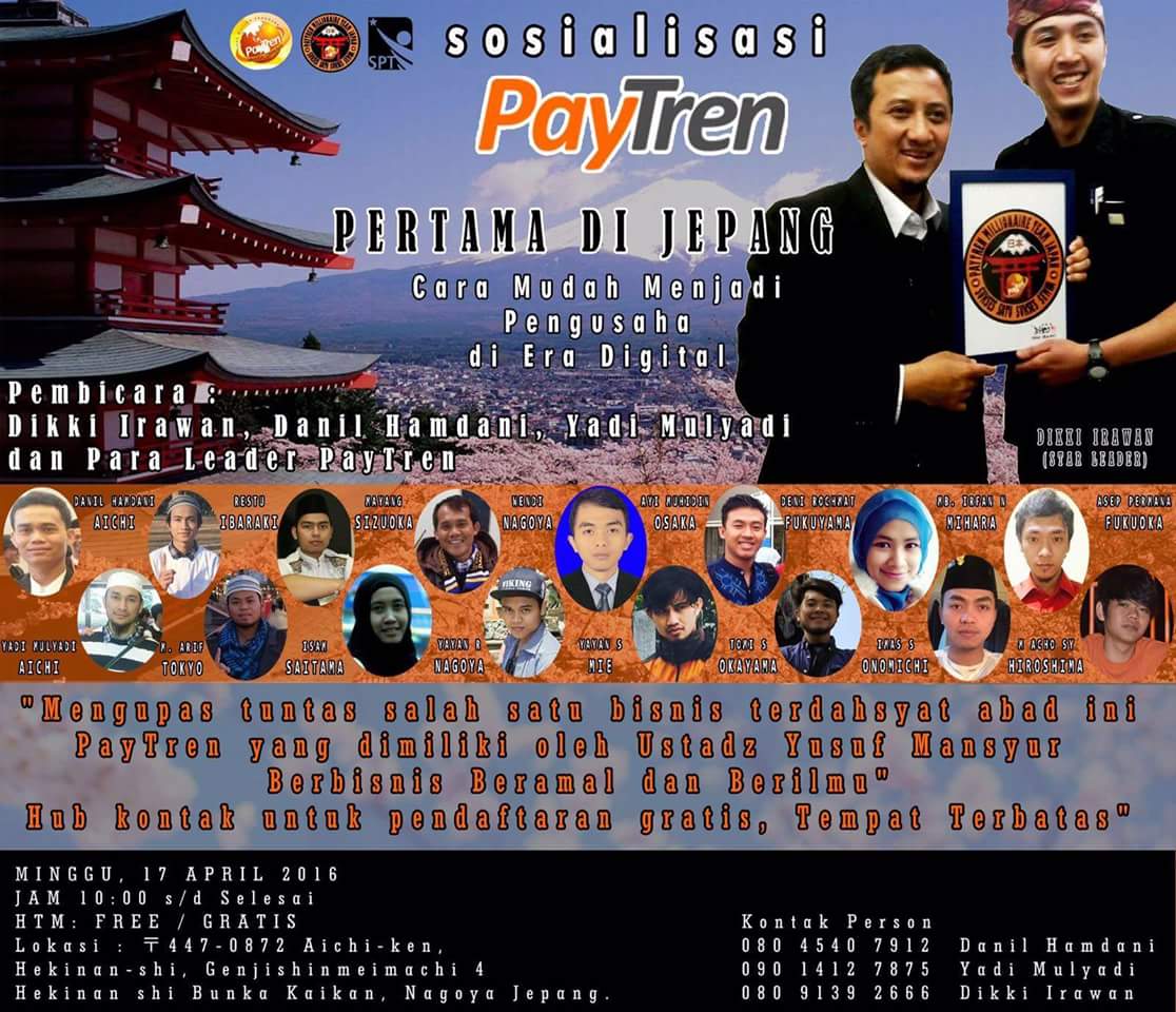 ira_pohan's tweet photo. Kalau jepang aja sdh pake paytren
kita kok warga Indonesia yg jd tempat foundernya blm join?Yg blm mitra yuk segera https://t.co/jiydl8XiQf